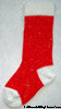 red-white-silver sparkle yarn Christmas Stocking