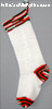 White Christmas stocking with multi trim