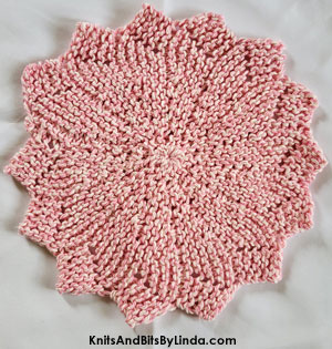 pink twist yarn cotton dish cloth