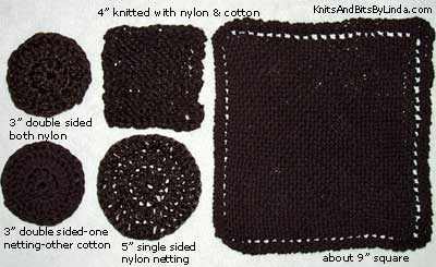 espresso brown cotton yarn and nylon scrubber set