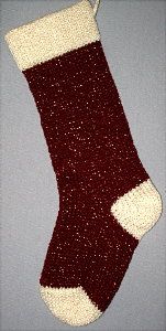 Golden Burgundy with Ivory trim Christmas Stocking
