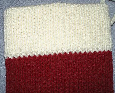 Burgundy & Ivory Christmas Stocking