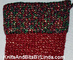 burgundy Christmas Stocking w mulit trim