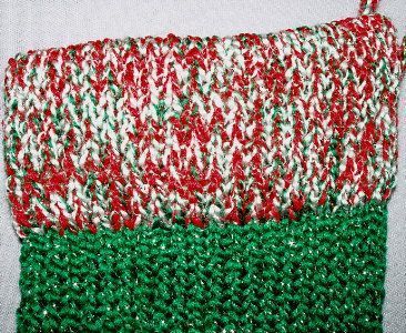 christmas stocking green 2 with multi 2 trim
