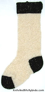 aran and balsam green full view Christmas stocking