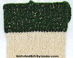 aran and balsam green close-up view Christmas stocking