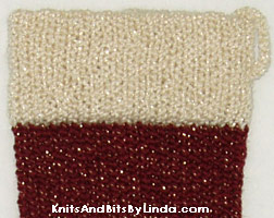 burgundy and aran victorian Christmas stocking