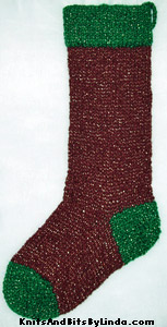 full view burgundy and green jewels Christmas stocking