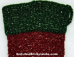 burgundy with green victorian Christmas stocking