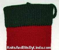 burgundy stocking with hunter trim