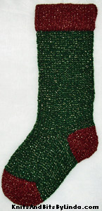 victorian green with burgundy trim full view Christmas stocking