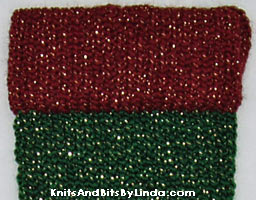 victorian green with burgundy Christmas Stocking close-up