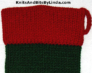 hunter stocking with burgundy trim