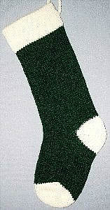 Hunter Green & Ivory Christmas Stocking