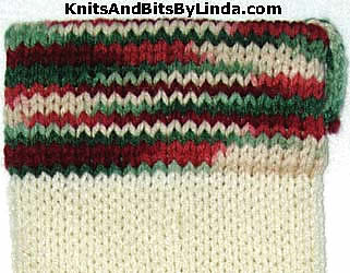 ivory sock with holly & ivory trim