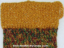 multi 1 with gold jewels Christmas stocking close up