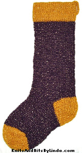 purple and gold jewels Christmas stocking full view