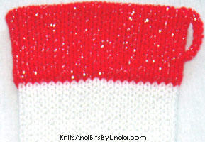 white-red-silver sparkle stocking